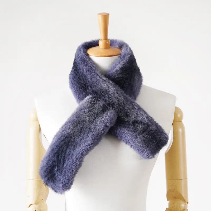 Faux Fur Tiny Scarf -Luxurious Skin-friendly Minimalistic Design for Stylish Outfits & Elegant Neckwear Portable