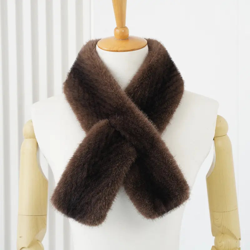 Faux Fur Tiny Scarf -Luxurious Skin-friendly Minimalistic Design for Stylish Outfits & Elegant Neckwear Portable