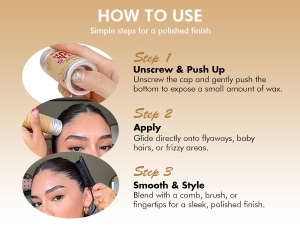 Hair Wax Stick -Hair Styling Products for Kids, Women Slick Back Hair Brush
