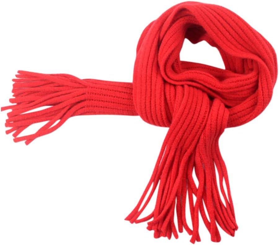RARITYUS Kids Knitted Scarf Fashion Solid Color Toddler Soft Warm Scarves Neck Warmer Winter for Girls Womens