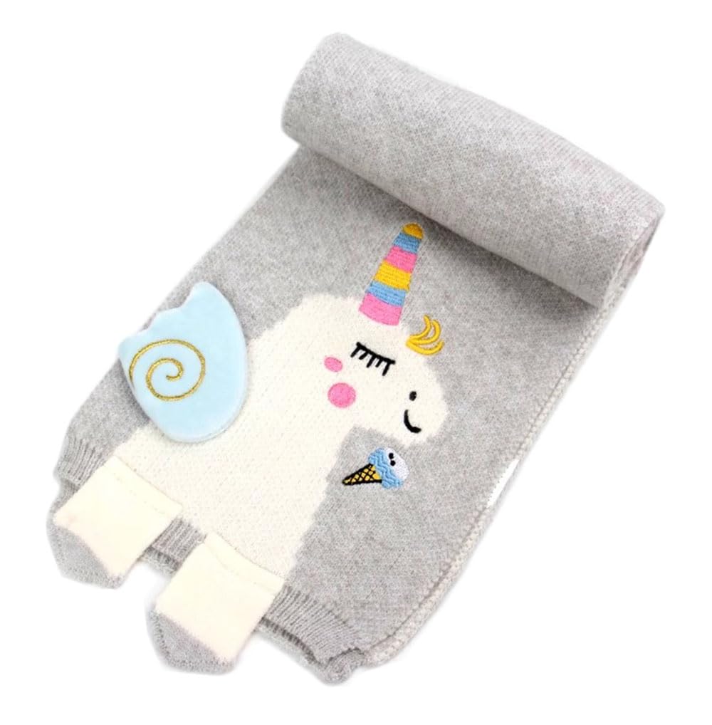 Kids Girls Boys Winter Cute Unicorn Scarf Shawl Warm Soft Cozy Fashion Knit Neck Warmer Scarfs Toddler