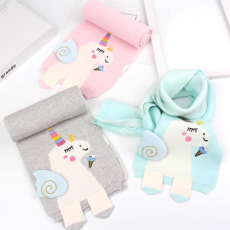 Kids Girls Boys Winter Cute Unicorn Scarf Shawl Warm Soft Cozy Fashion Knit Neck Warmer Scarfs Toddler