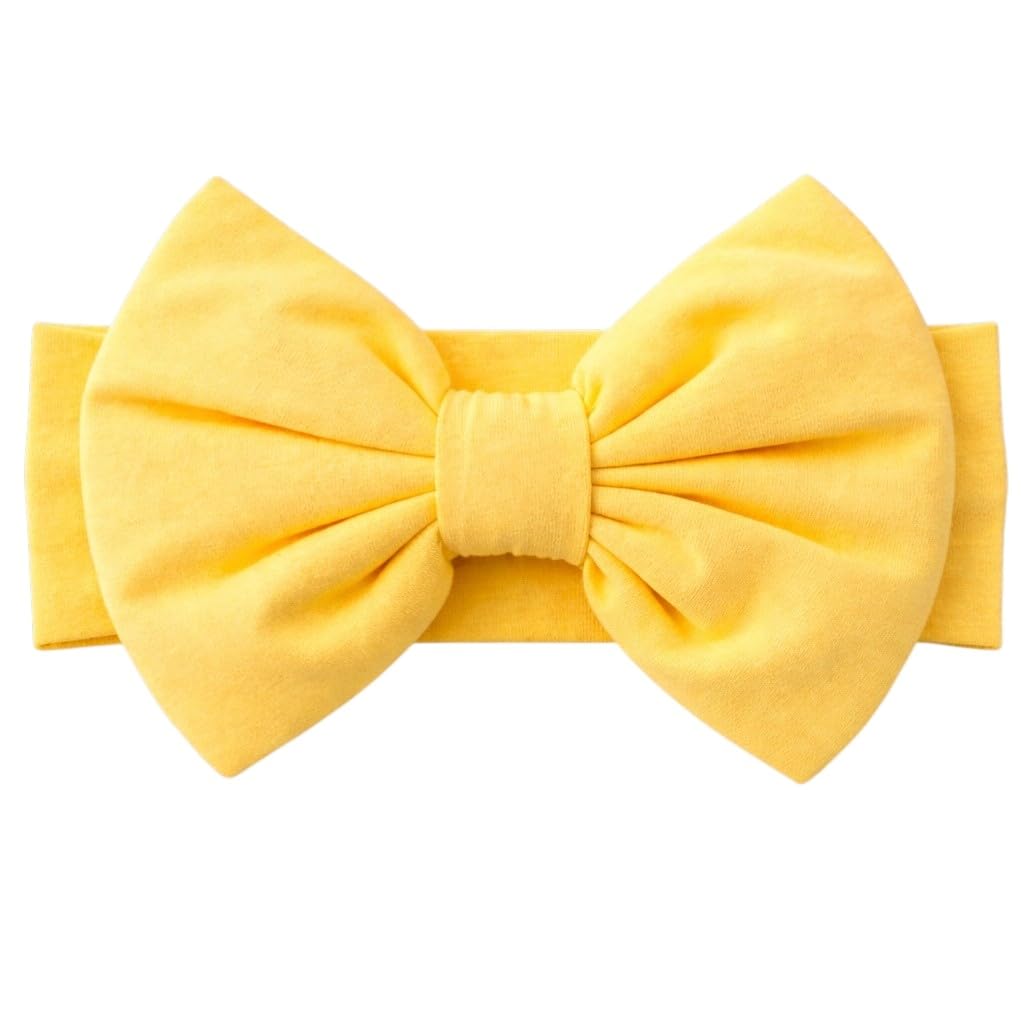 Baby Girl Headbands-Infant Toddler Cotton Handmade Hairbands with Big Bows Child Hair Accessories (Soft White, 3-36 Month)
