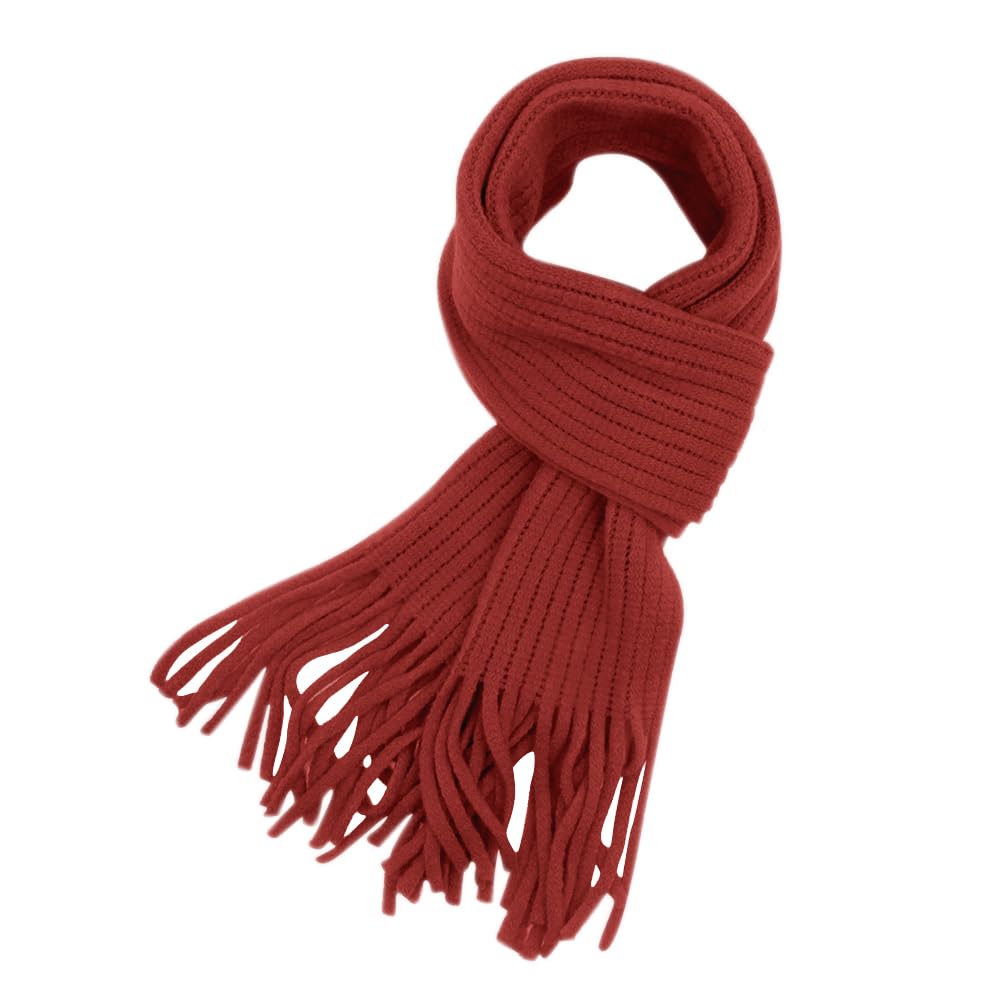 RARITYUS Kids Winter Knit Scarf Soft Warm Tassel Long Scarf for Boys Girls