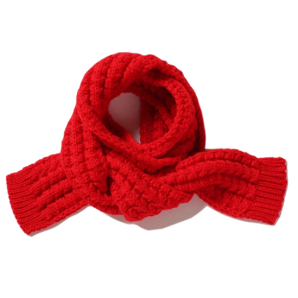 Kids Knitted Scarf Winter Fashion Solid Color Toddler Baby Warm Scarves Wrap Neck Warmer for Girls Boys