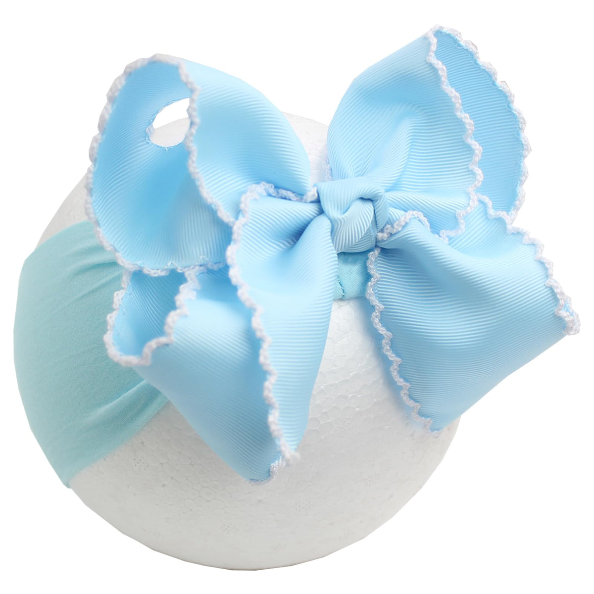 6'' Jumbo Black Baby Girls Bow Headbands, Soft Nylon Headwraps