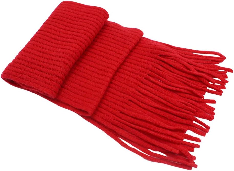 RARITYUS Kids Knitted Scarf Fashion Solid Color Toddler Soft Warm Scarves Neck Warmer Winter for Girls Womens