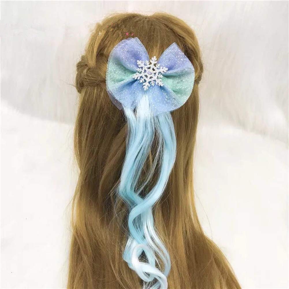 Princess Wig Braid with Tiara Necklace Gloves Princess Dress Up Costume Halloween Cosplay Accessories for Kids Girls