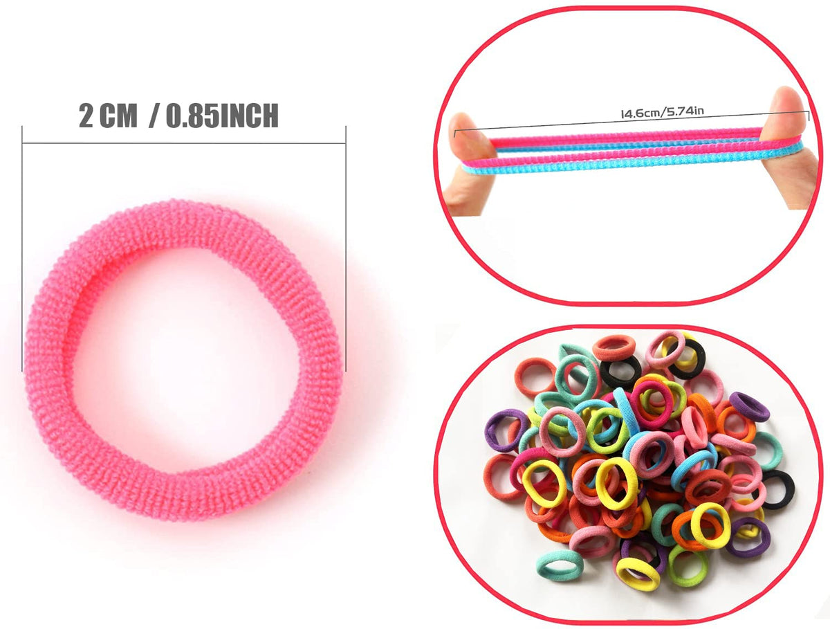 100 Pcs Baby Hair Ties, Cotton Ponytail Holders, No Damage Elastics