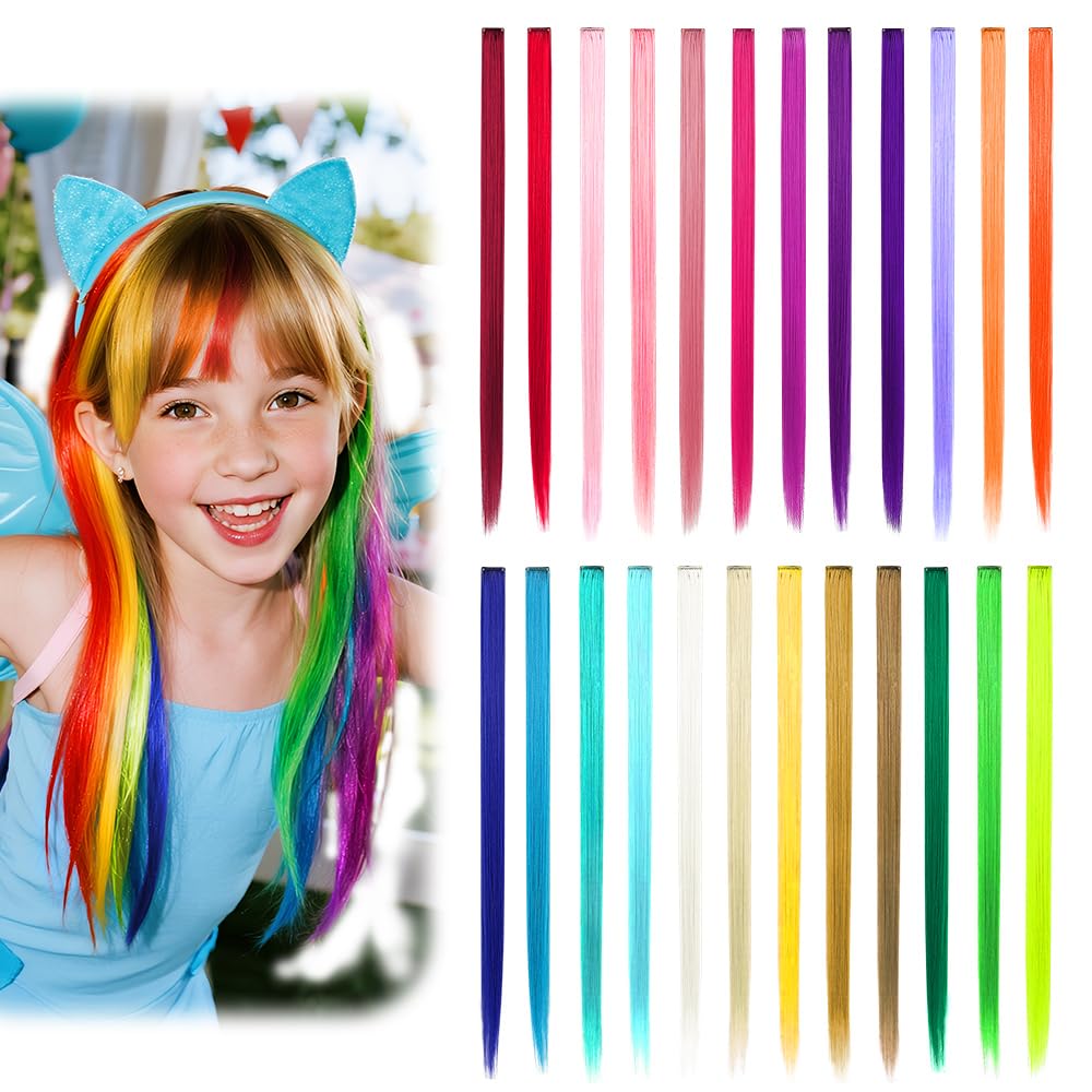 Dreamlover Colorful Crazy Hair Day Accessories for Girls, 24 Pieces