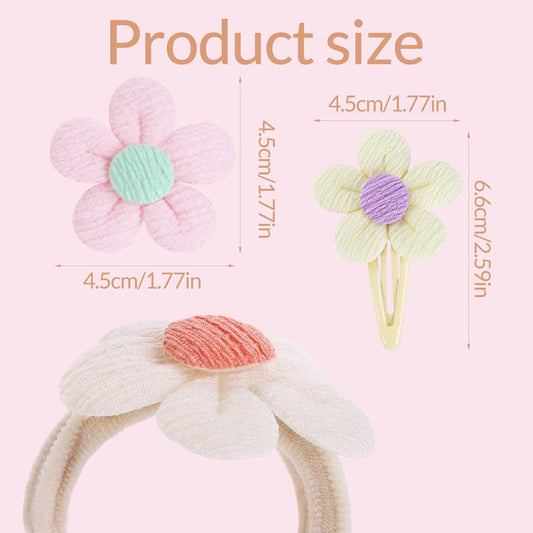 32 Pcs Toddler Hair Ties Hair Clips for Girls Baby Hair Bows Flower Hair Ties Elastics Baby Hair Ties Ponytail Colorful Bow Hair Clip Cute Flower Scrunchies Hair Accessories