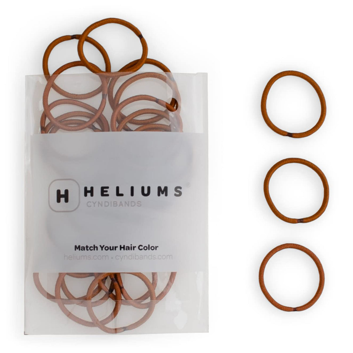 Heliums Small Hair Ties - Gray - No Damage Mini 1 Inch Reusable 2mm Elastics for Thin Hair and Kids, Neutral Ponytail Holders - 48 Count
