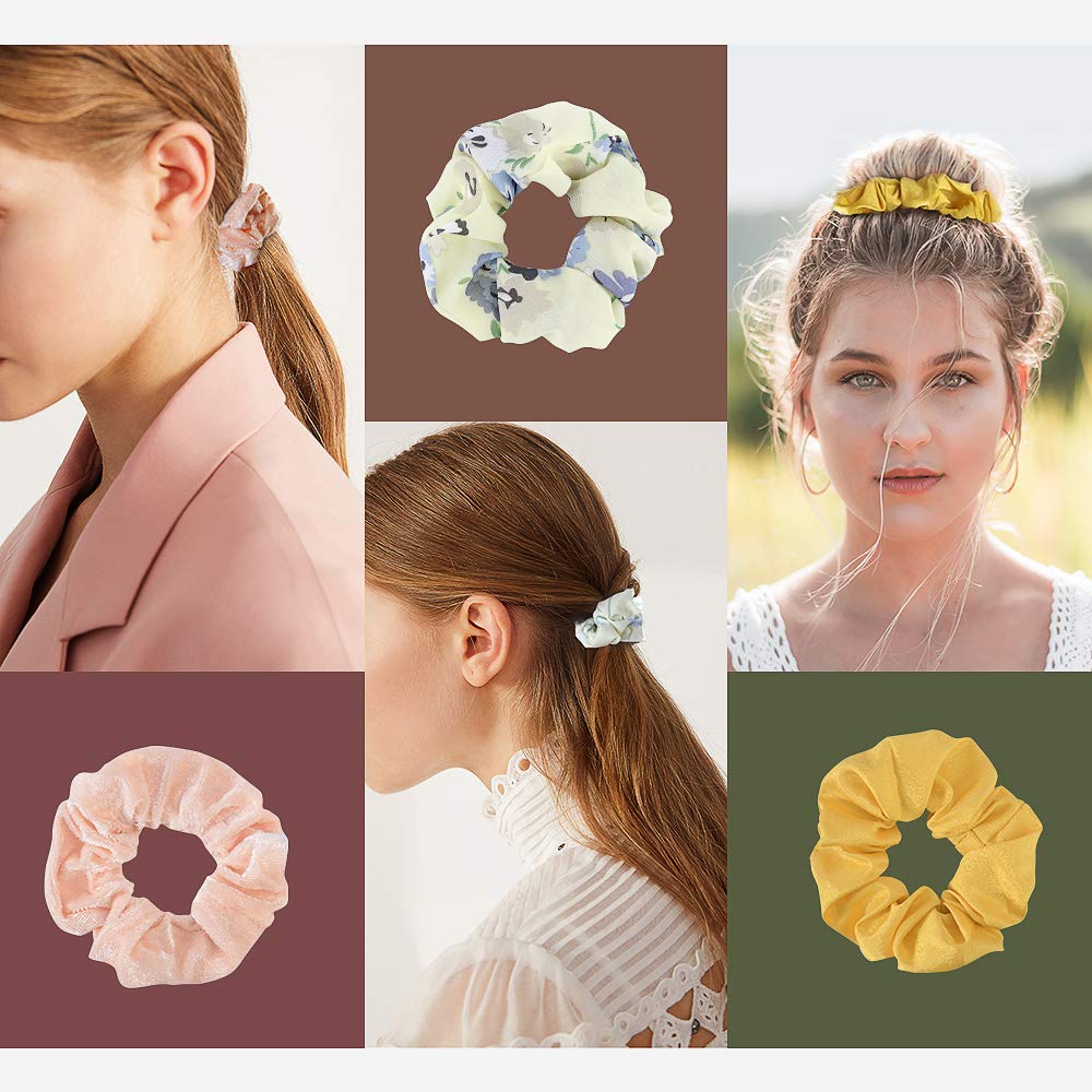 52 Pcs Velvet Hair Scrunchies Hair Bands for Women or Girls