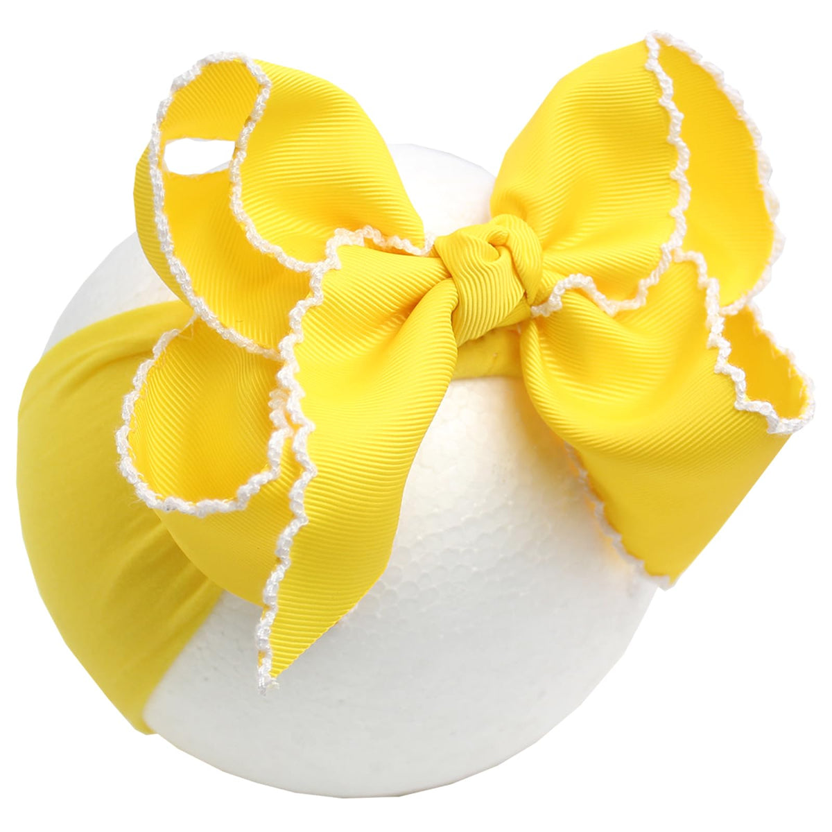 6'' Jumbo Black Baby Girls Bow Headbands, Soft Nylon Headwraps