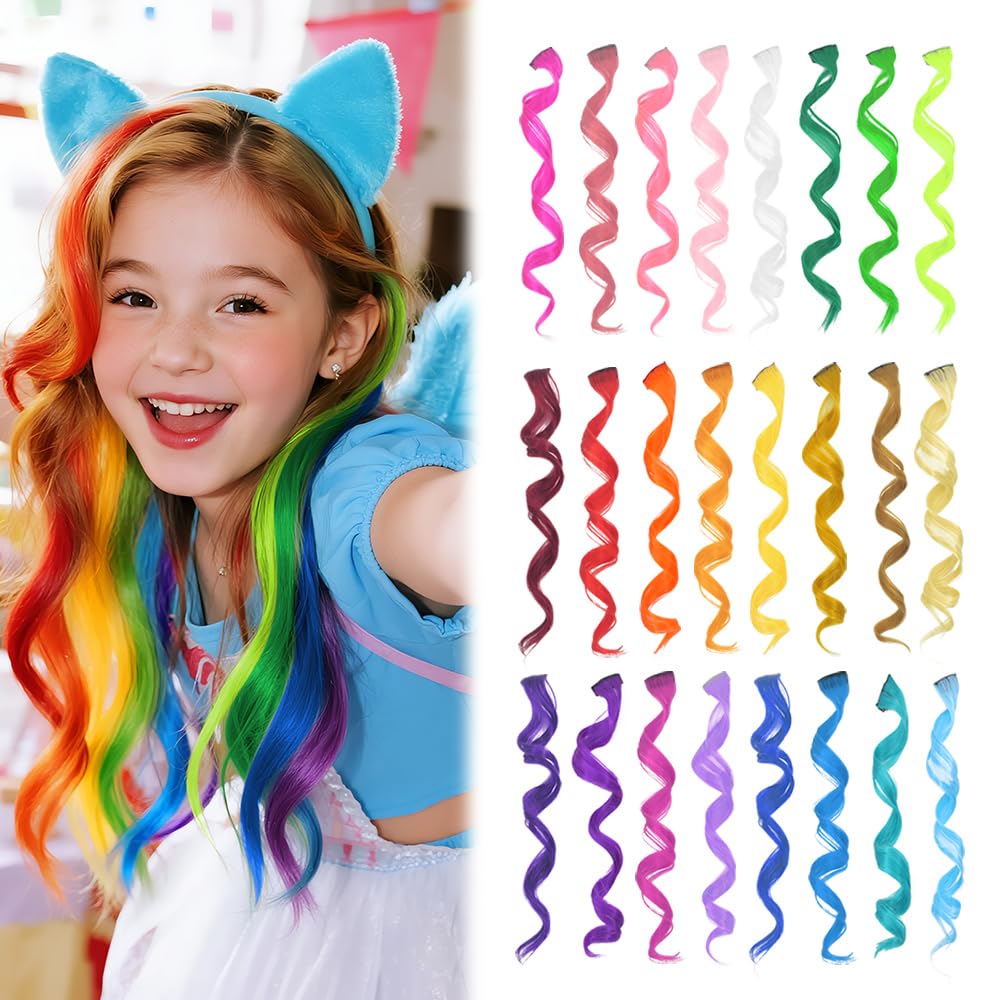Dreamlover Colorful Crazy Hair Day Accessories for Girls, 24 Pieces