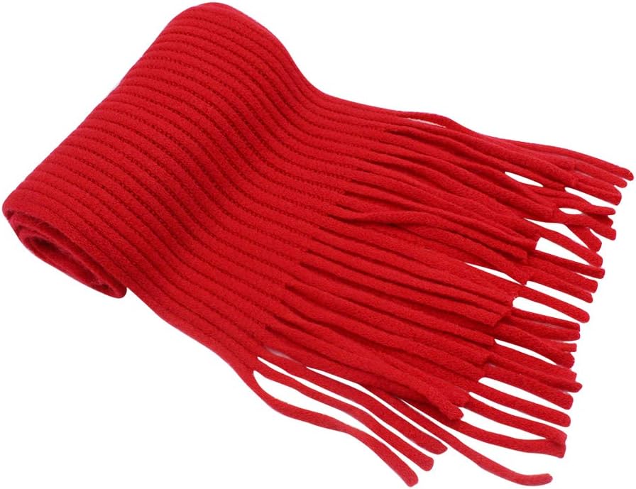 RARITYUS Kids Knitted Scarf Fashion Solid Color Toddler Soft Warm Scarves Neck Warmer Winter for Girls Womens