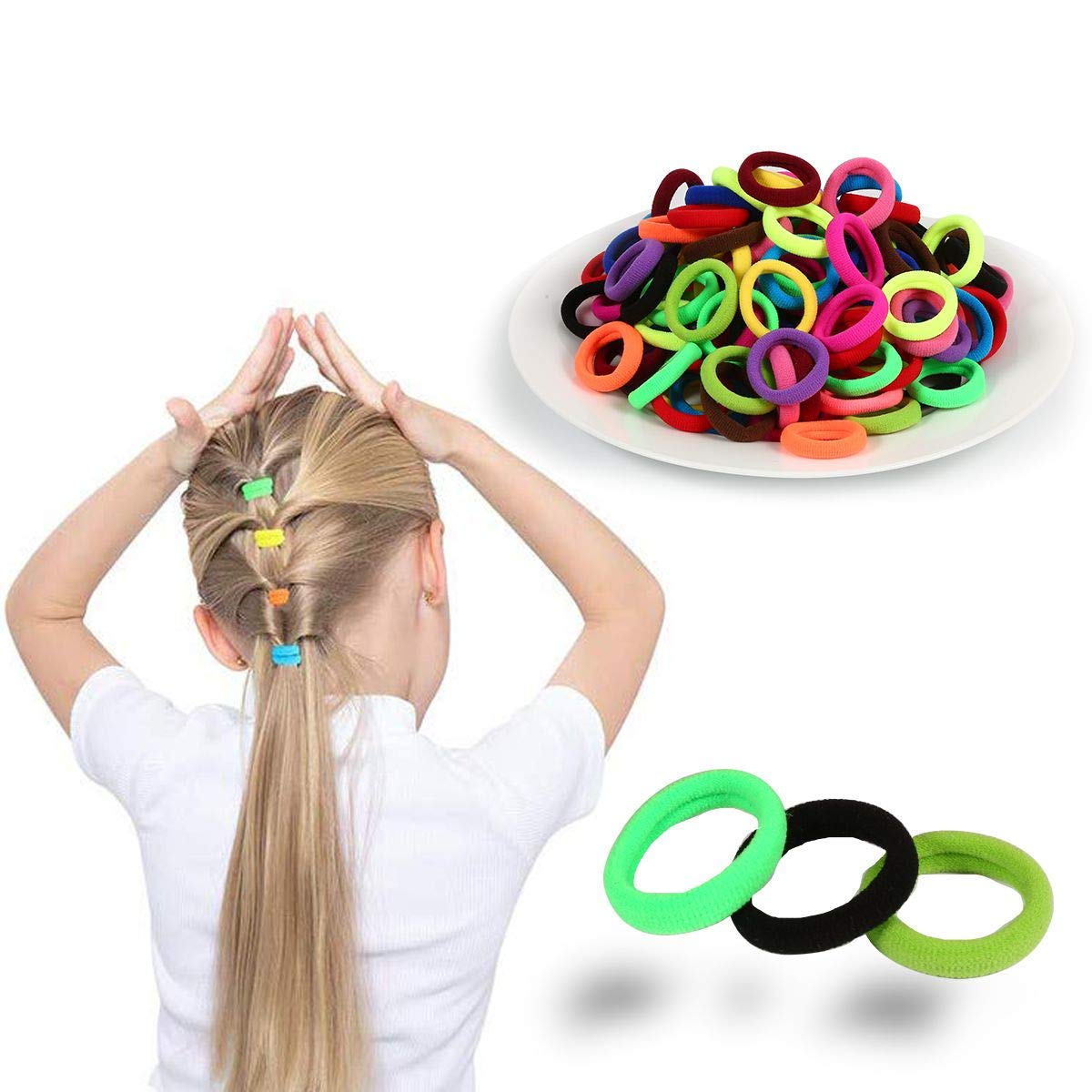 Baby Hair Ties, Elastic Hair Bands for Girls Kids, Toddler Ponytail Holders