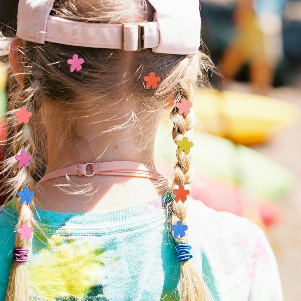 Mini Flower Hair Clip Flower Clips,Colorful Mini Hair Claw,for Women, Girls,Baby, Toddler Bangs Strong Grip Small Tiny Rainbow Hair Clips (50, Matte Colors)