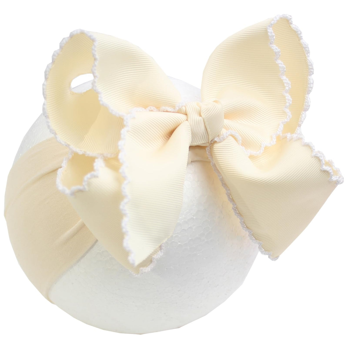 6'' Jumbo Black Baby Girls Bow Headbands, Soft Nylon Headwraps
