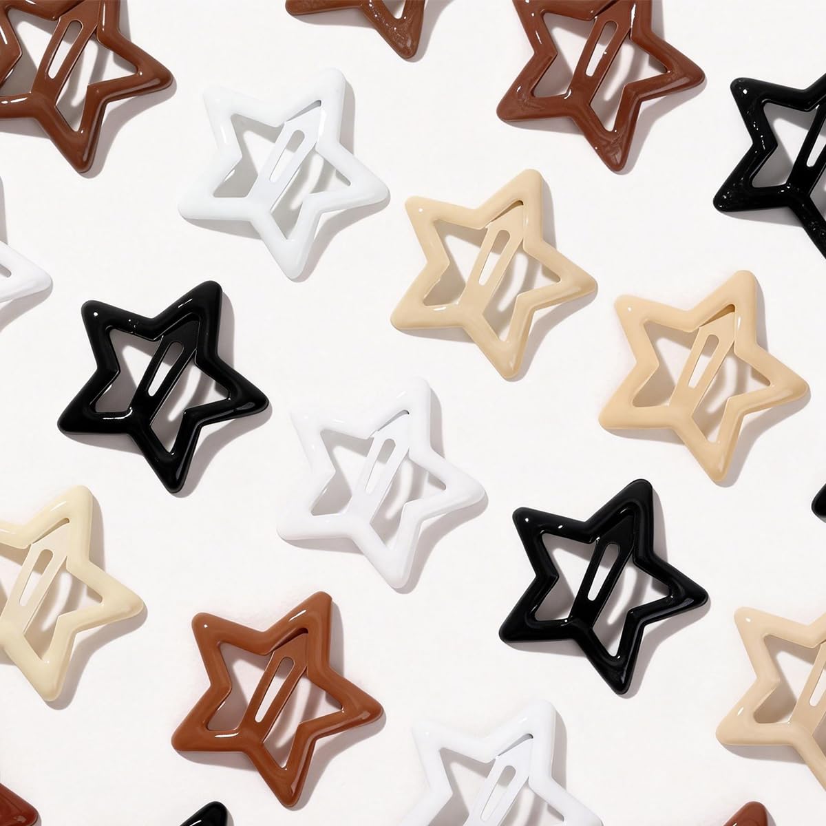 889 pcs Hair Rubber Bands Neutral Colors Elastic Hair Ties for Girls Hair Accessories Set with 30 pcs Star Hair Clips