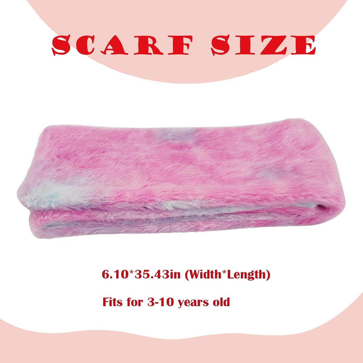 Kids Toddler Scarf Winter Rainbow Scarf Gradient Cross Tie Collar Fluffy Fur Plush Scarves Neck Warmer for Girls Boys