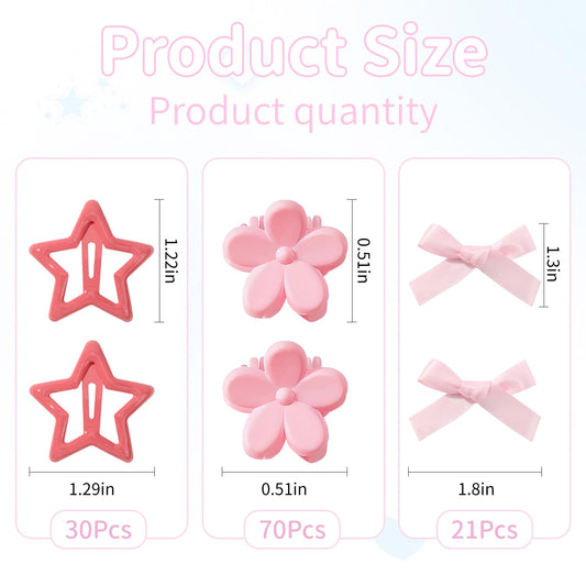 120 pcs Mini Hair Clips Girls Hair Accessories Matte Claw Clips