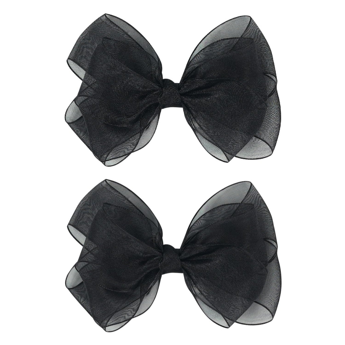 5.5-Inch Organza Double Hair Bows Alligator Clips Hair Accessories for Girls Toddler Kids Children Teens -Champagne Gold