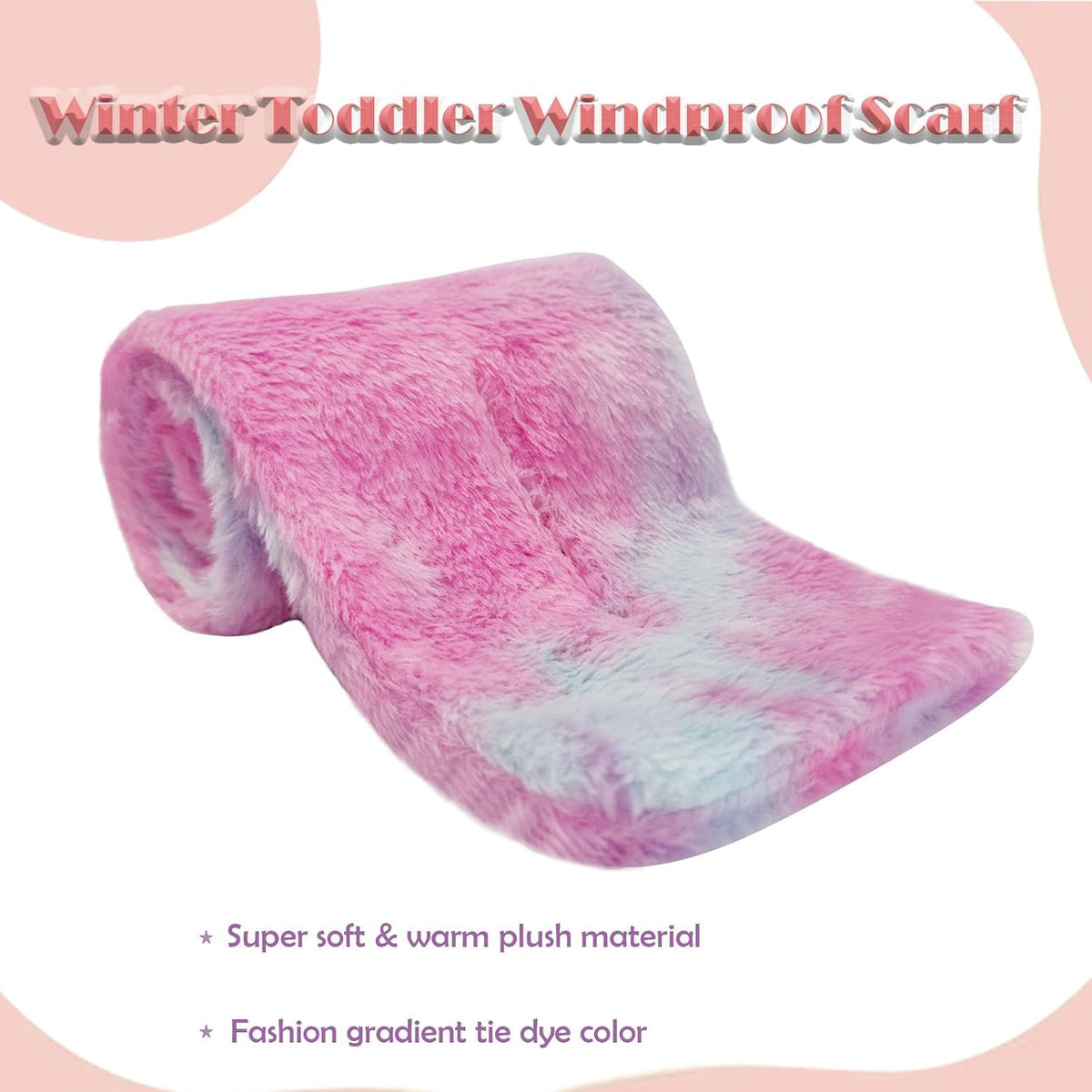 Kids Toddler Scarf Winter Rainbow Scarf Gradient Cross Tie Collar Fluffy Fur Plush Scarves Neck Warmer for Girls Boys