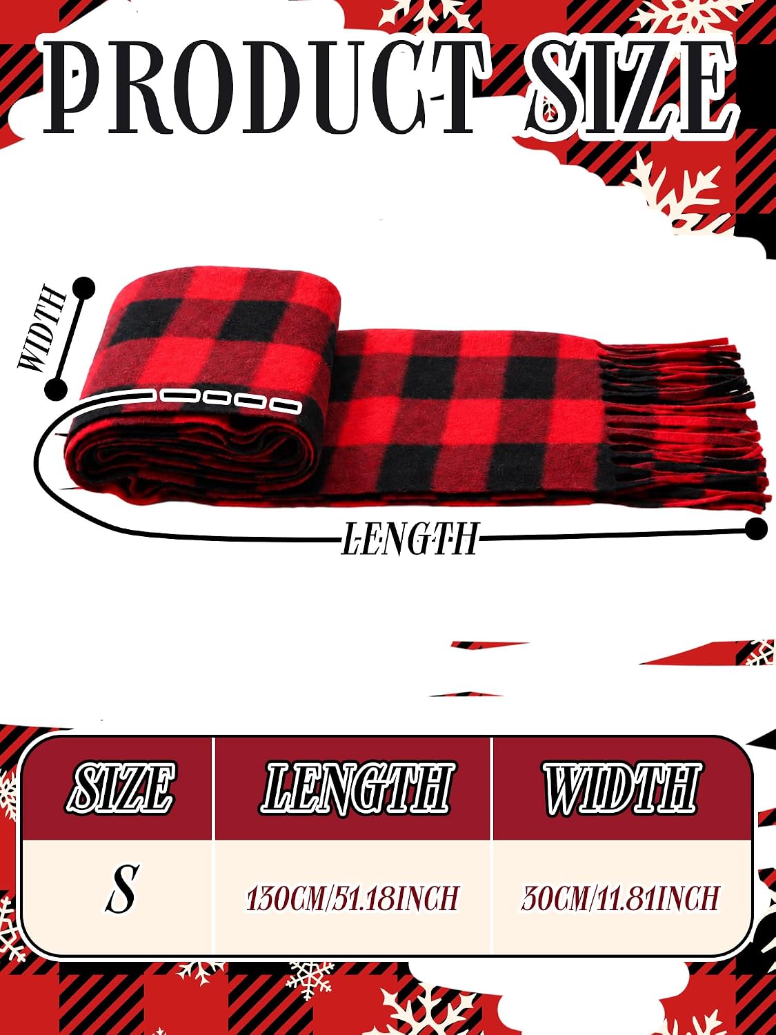 Bencailor 4 Pcs Kids Winter Scarf Kids Buffalo Plaid Scarves Christmas Warm Shawls Scarves Parent Child Scarf for Boys Girls