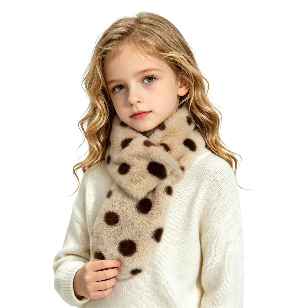 Warm Kids Scarf For Girls Winter Fuzzy Scarves Colorful Ski Windproof Neck Warmer