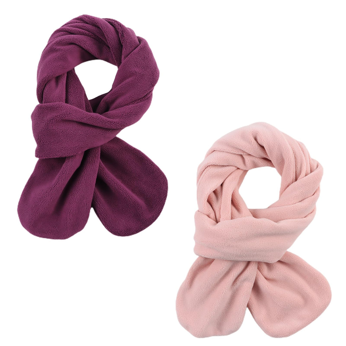 Zsedrut Toddler Winter Scarf Girl Fleece Neck Warmer Solid Color Warm Scarf
