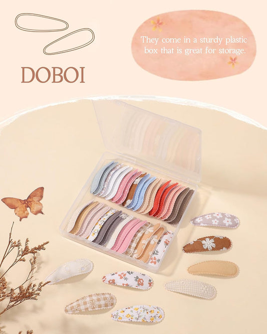 doboi Toddler Hair Clips for Girls Baby Barrettes-40PCS Pastel Floral