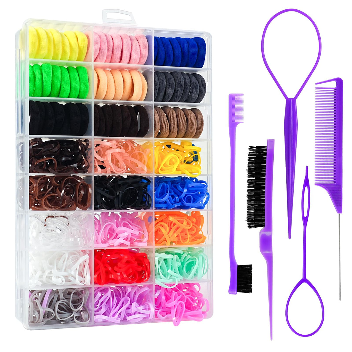 Hair Accessories Set for Girls Toddlers - Colorful Small Bands for Hair