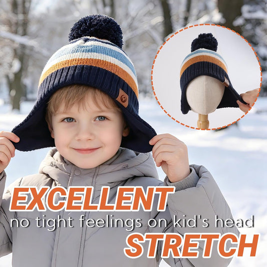 JANGANNSA Knitted Baby Hat Scarf Winter Warm Boy Girl Beanie Fleece Lining