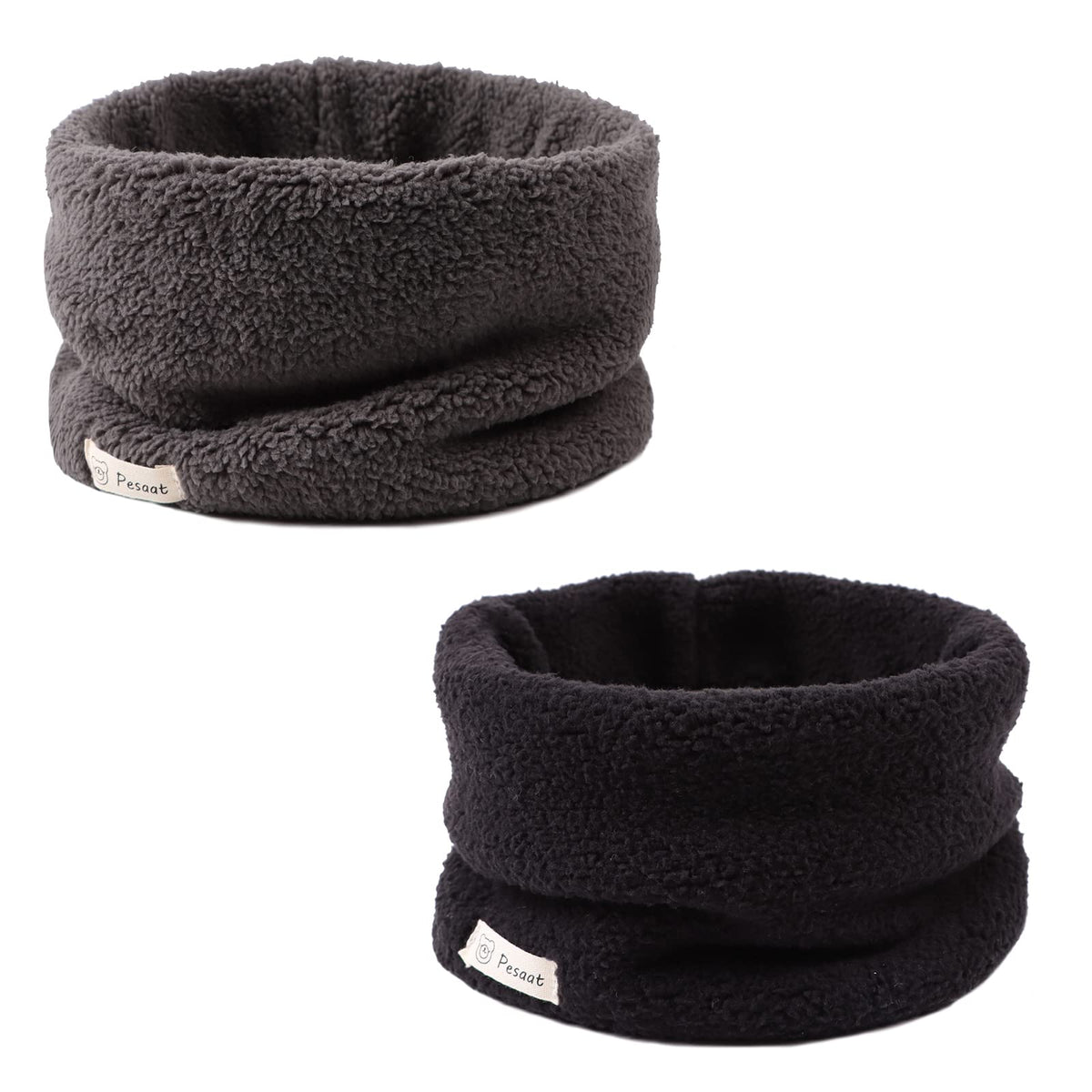 Zsedrut Fleece Warm Kids Scarf Thick Velvet Boys Girls Round Scarves Winter