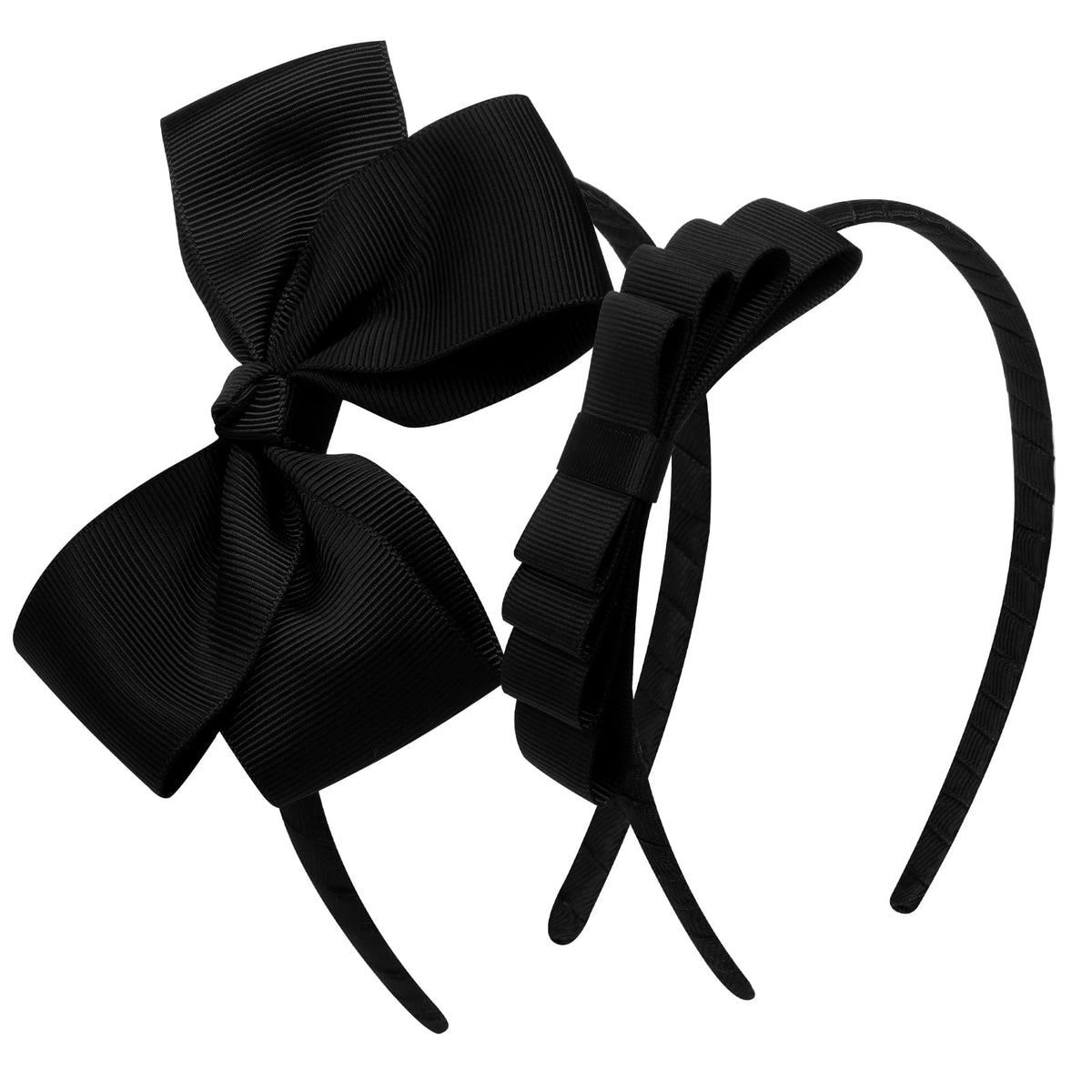 2Pcs Navy Blue Bow Headbands for Girls Toddler Uniform Hair Accessories