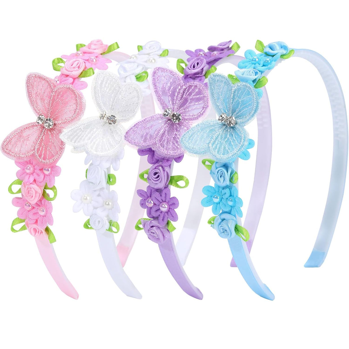 OAOLEER 4PCS Headband for Girls,Butterfly Headbands for Girls Toddlers Kids