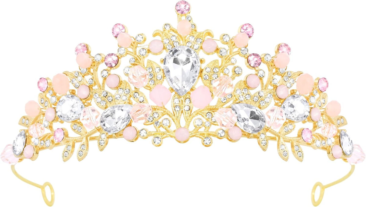 TAROSE Crystal Tiaras for Women Princess Birthday Crowns for Girls