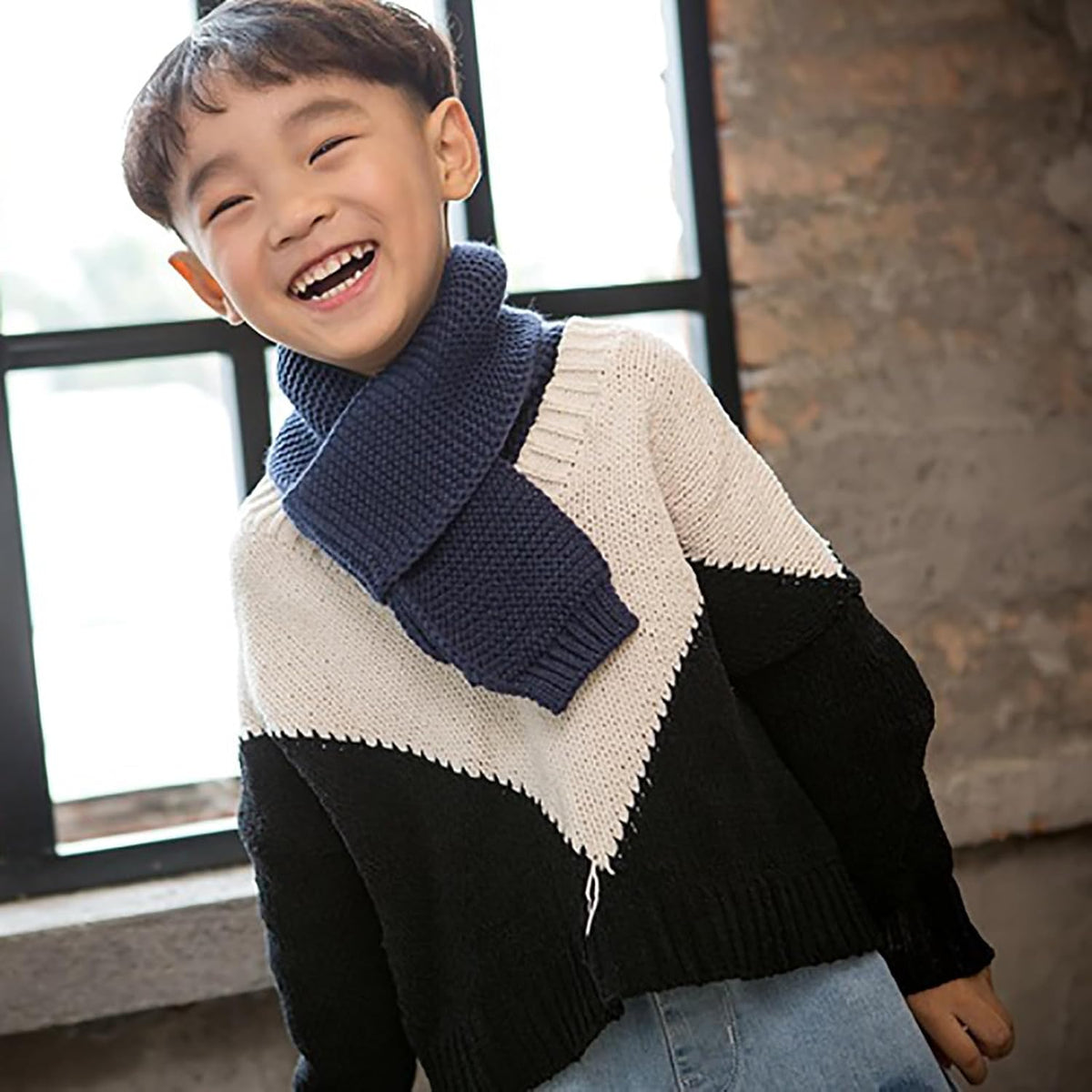 Kids Knit Scarf Toddler Winter Warm Scarves Neck Warmer Fashion Solid Color Scarf for Boys Girls
