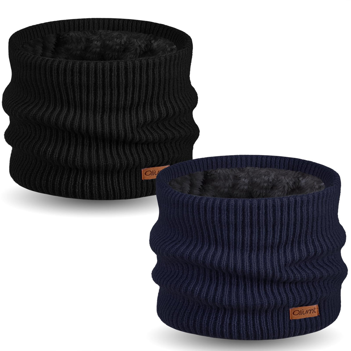 Kids Neck Warmer Winter Neck Gaiters Knitted Infinity Scarf for Boys Girls Fleece Lined Ski Mask for Cold Weather