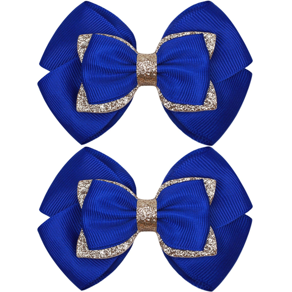 KISZU 4 Inch Hair Bows Clips Large Sparkle Ribbon Girls Alligator Barrettes Glitter Hair Accessories for Toddler Kids Children Teens Women