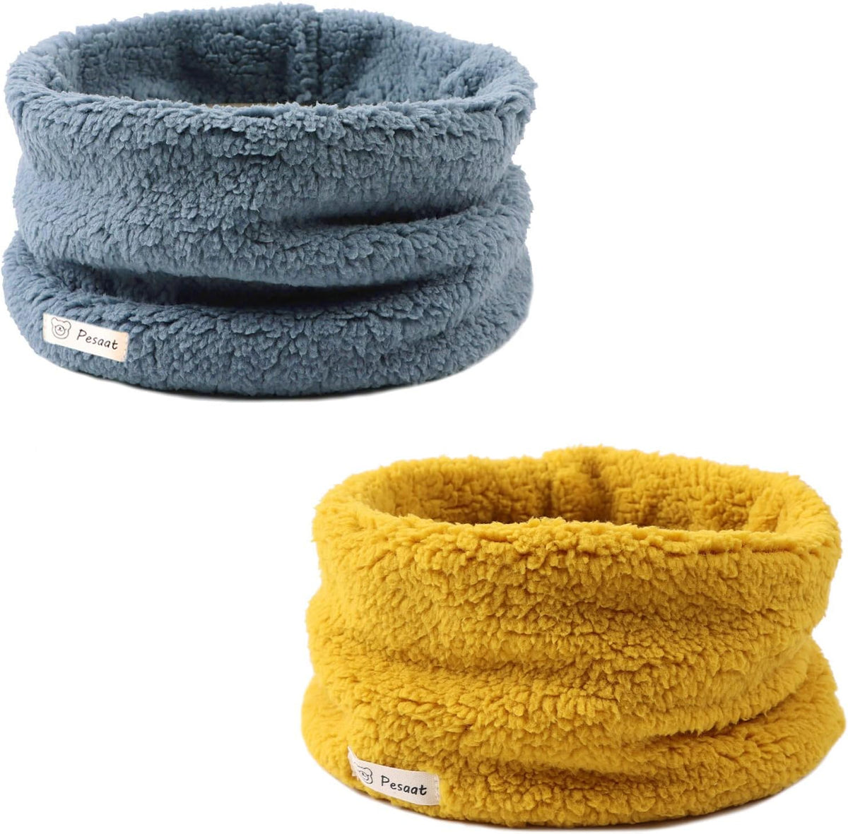 Zsedrut Fleece Warm Kids Scarf Thick Velvet Boys Girls Round Scarves Winter