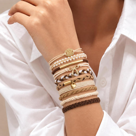 10 Pcs Hair Ties Bracelets - Gifts for Women Girls, Hair Accessories