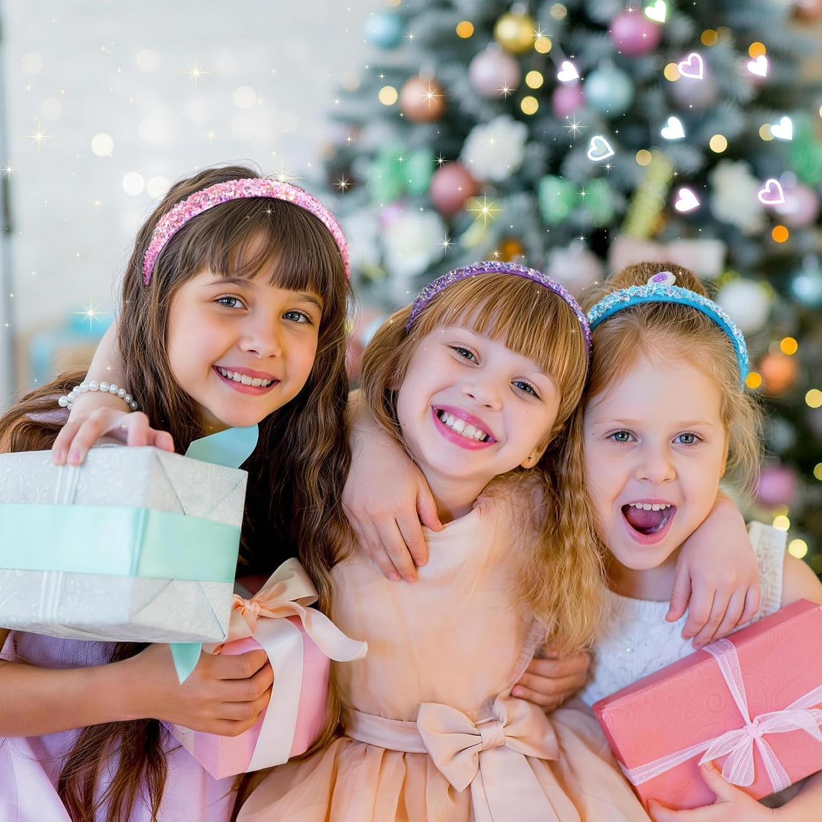 WSYUB Headbands for Girls, Sequin Thin Headband Set for Kids