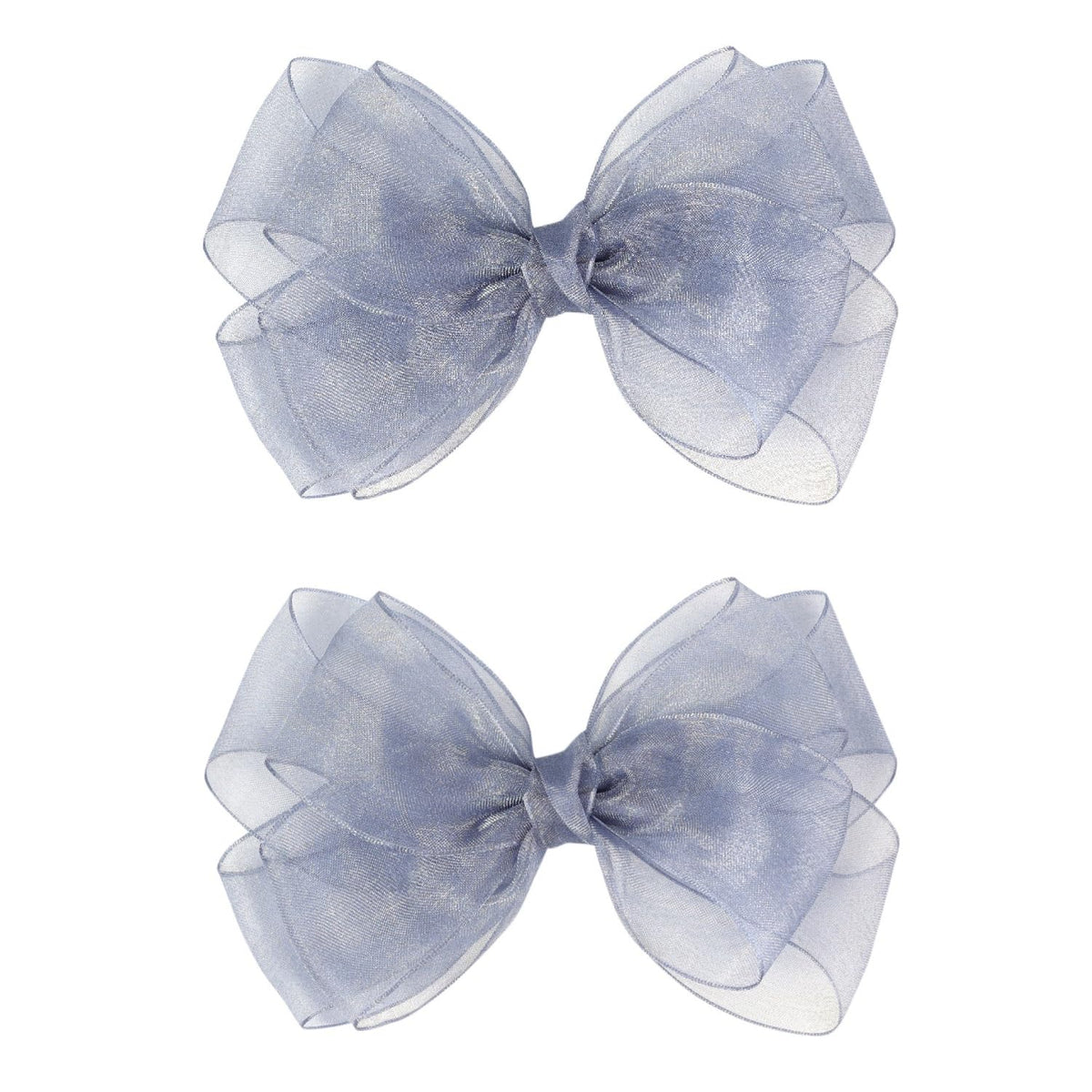 5.5-Inch Organza Double Hair Bows Alligator Clips Hair Accessories for Girls Toddler Kids Children Teens -Champagne Gold
