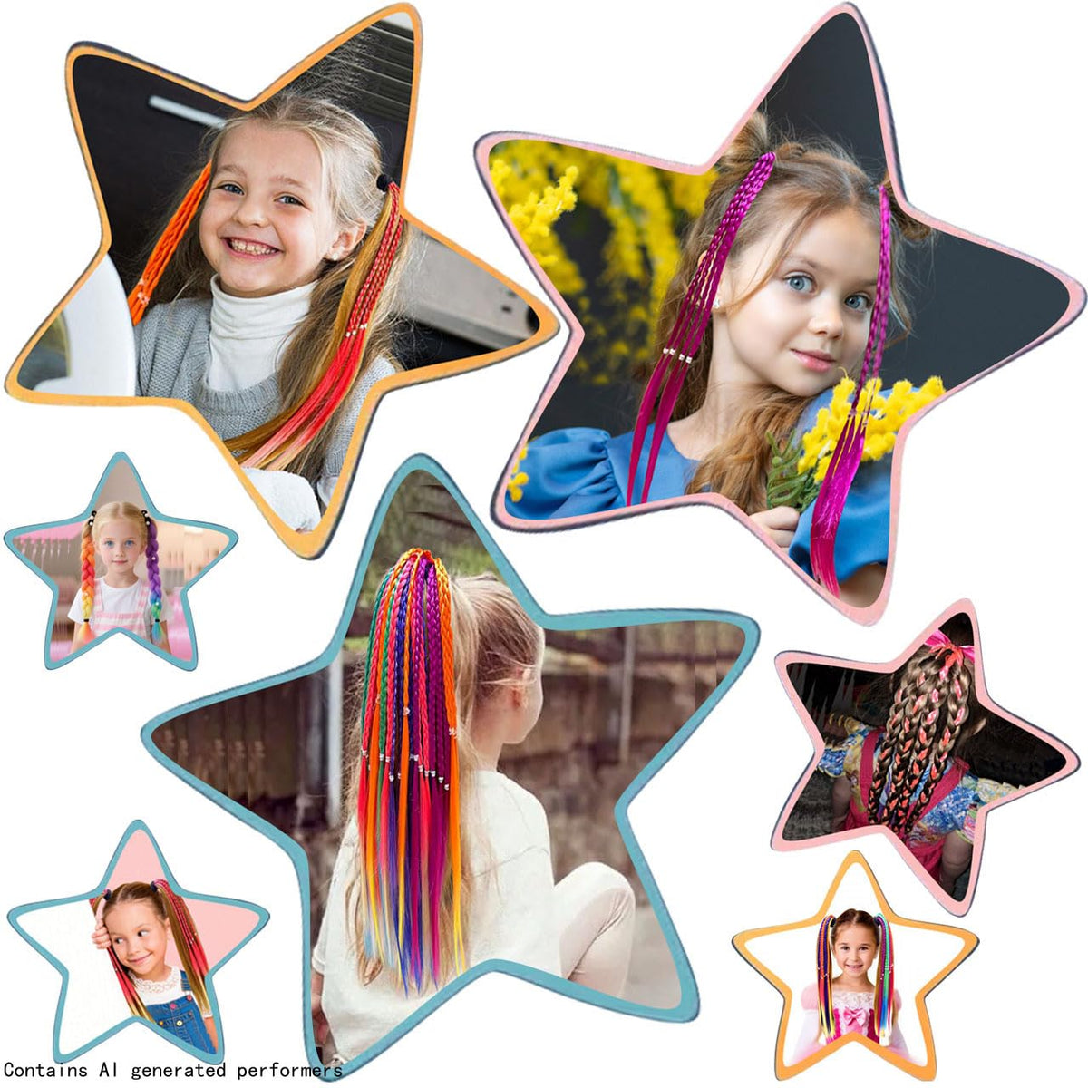 Girl hair accessories, children's colorful braided hair extensions
