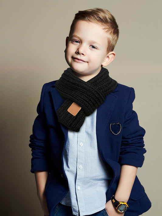 Zhanmai 2 Pcs Toddler Scarf Kids Warm Set Winter Knit Scarves Soft Neck Warmer for Boys Girls Children