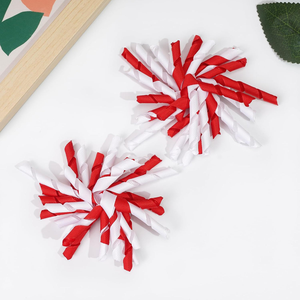 2pcs Red Toddler Korker Bow Hair Clip Pigtail Bow Hair Accessories for Girl