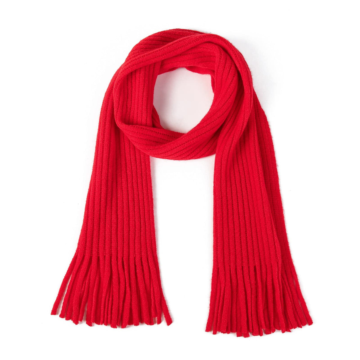 BEARUN Kids Knit Scarf Winter Fashion Solid Color Toddler Baby Scarves Neck Warmer Tassel Scarf for Boys Girls