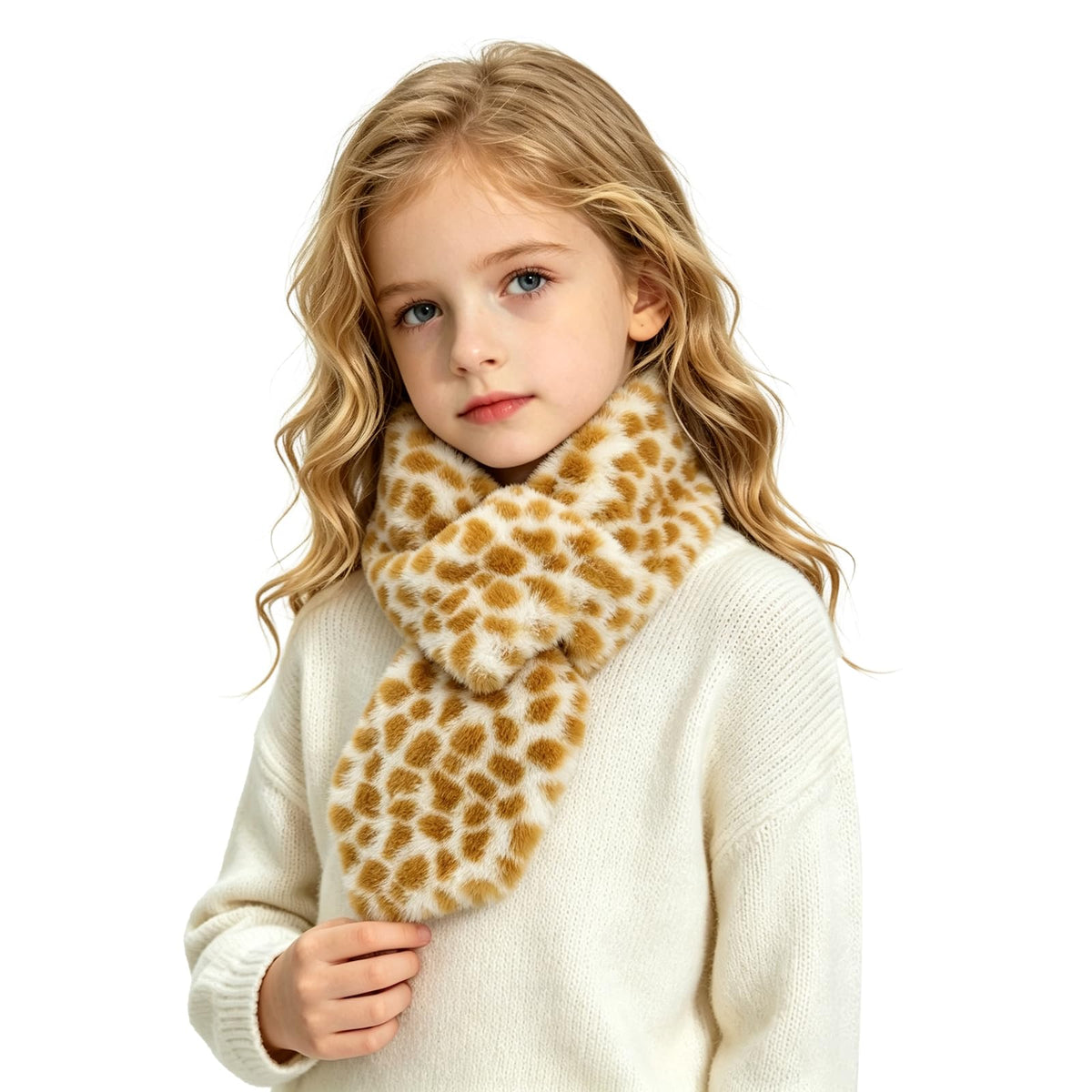 Warm Kids Scarf For Girls Winter Fuzzy Scarves Colorful Ski Windproof Neck Warmer